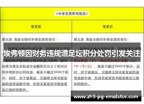 埃弗顿因财务违规遭足坛积分处罚引发关注